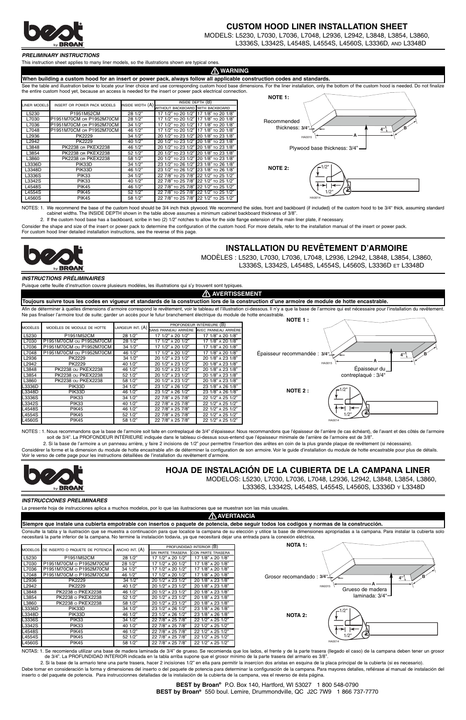 Best L3854 User Manual | 2 pages