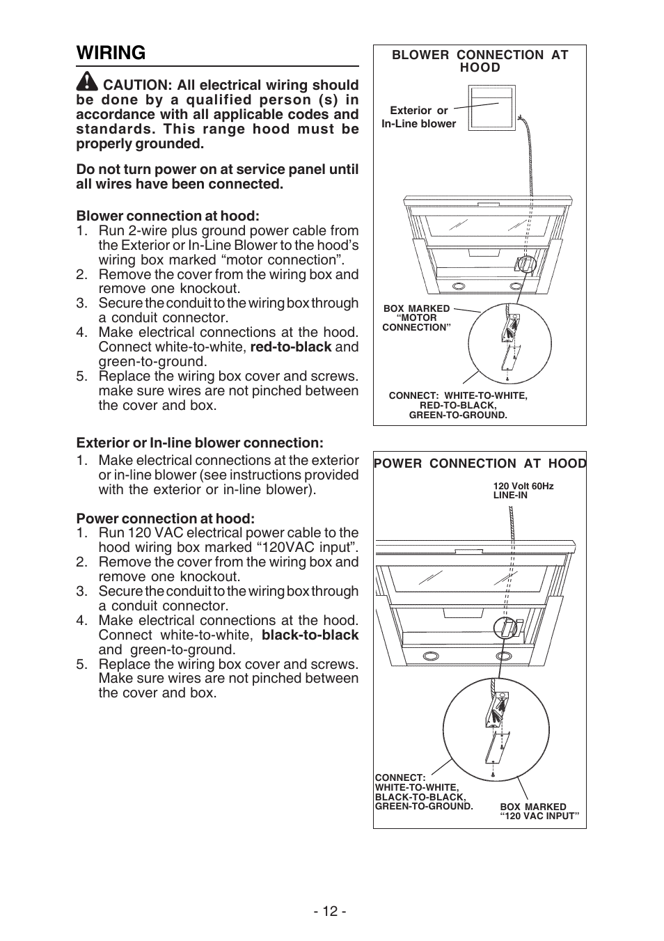 Wiring | Best U102E User Manual | Page 12 / 44