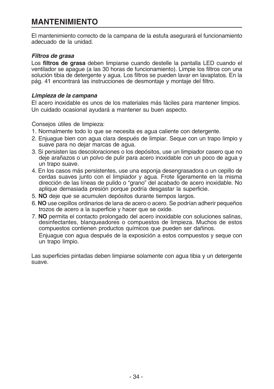 Mantenimiento | Best U102E User Manual | Page 34 / 44