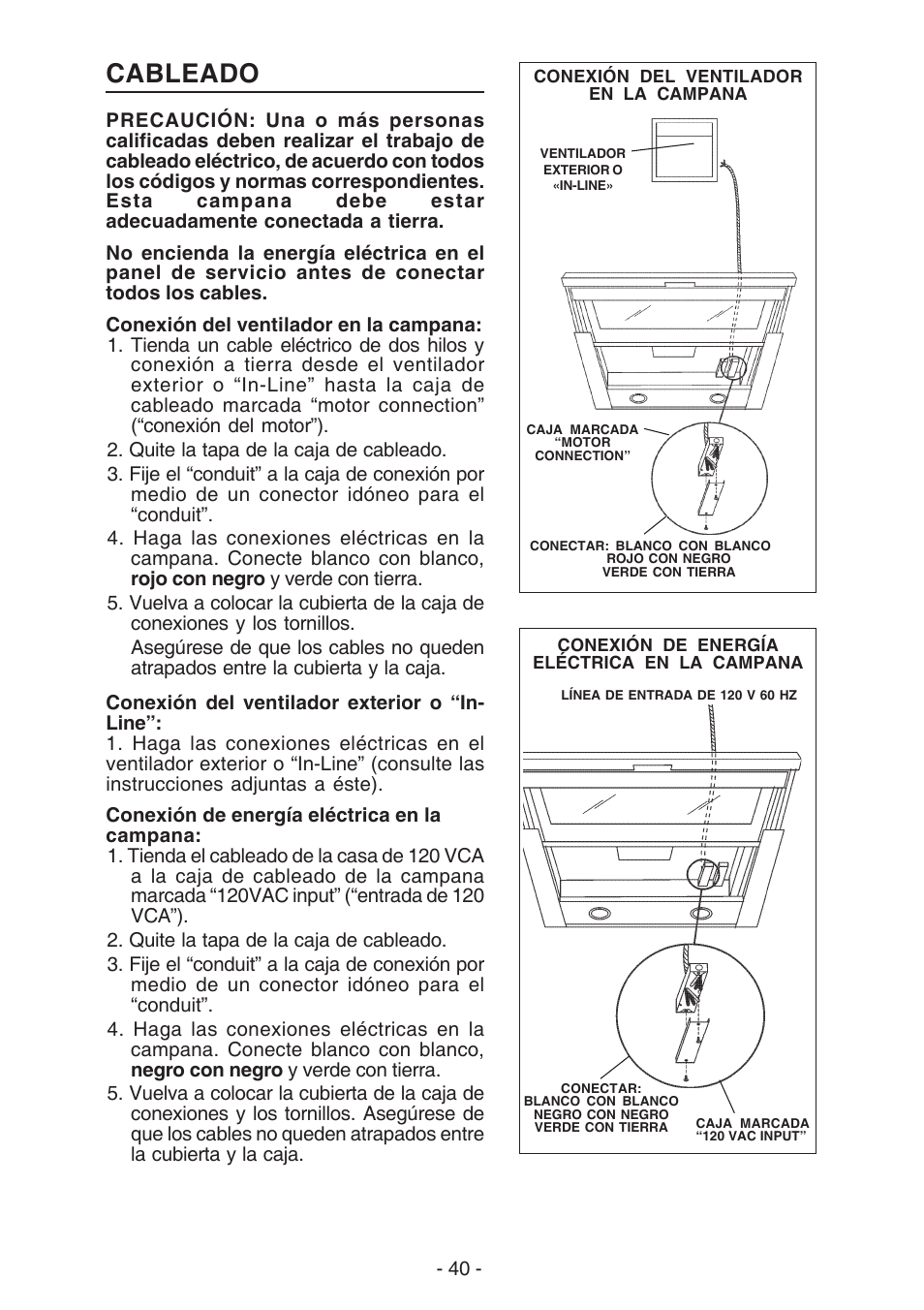 Cableado | Best U102E User Manual | Page 40 / 44