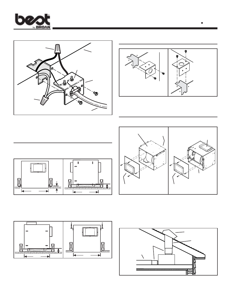 Wiring plate position ducting options, Mounting options, Ilb9 !!!!! ilb11 | Page 3 models, Blower discharge positions, Ducting (vertical blower discharge), Wiring | Best IN-LINE ILB9 User Manual | Page 3 / 4
