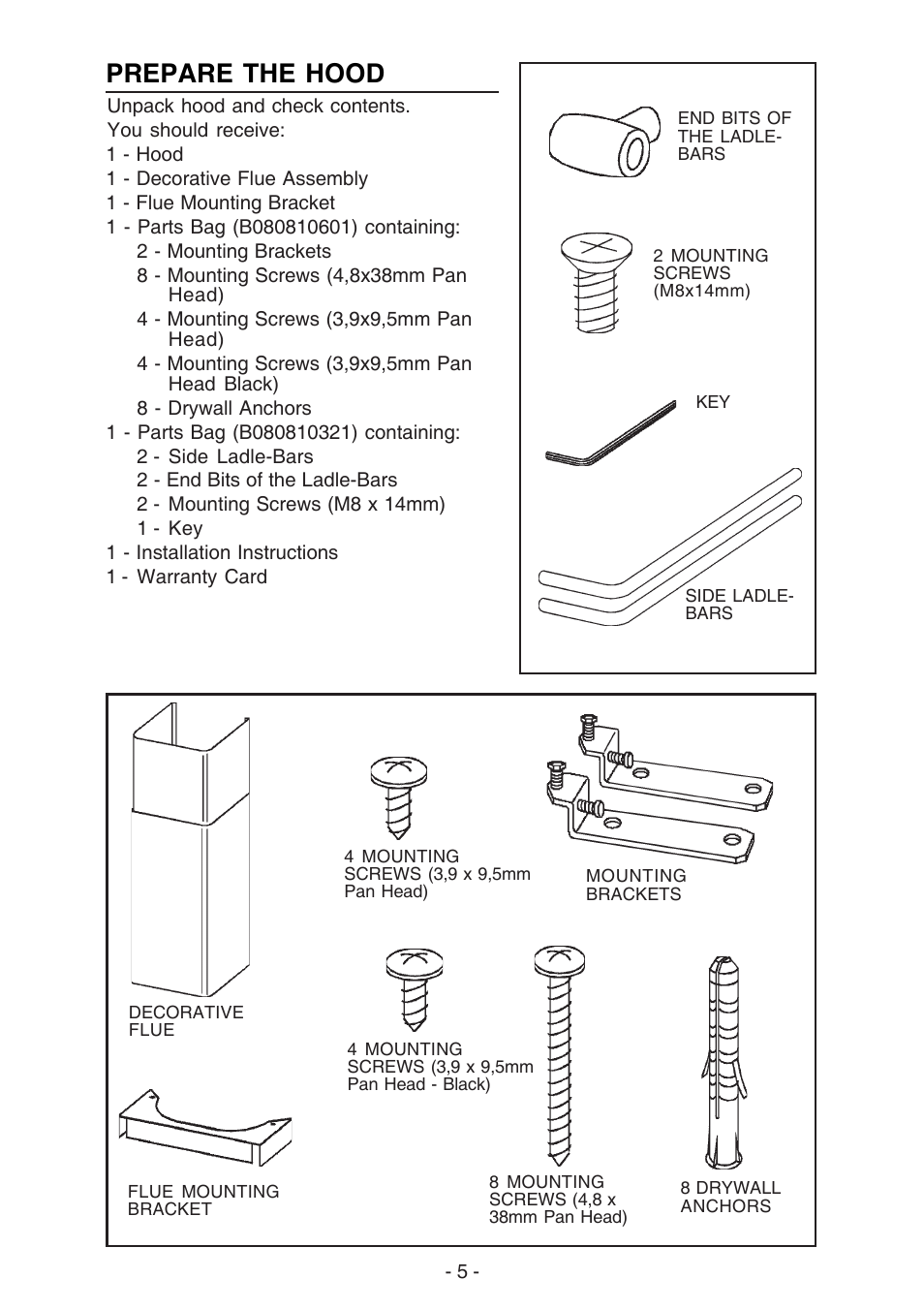 Prepare the hood | Best KER222 User Manual | Page 5 / 36