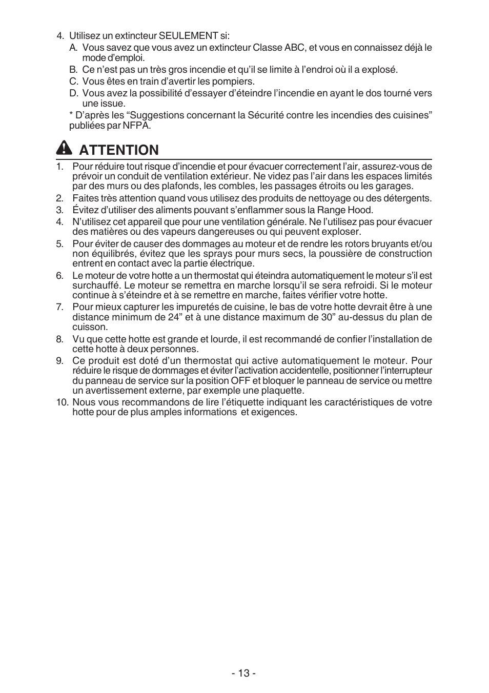 Attention | Best K273 User Manual | Page 13 / 36