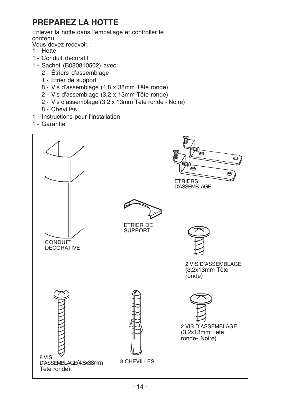 Preparez la hotte | Best K273 User Manual | Page 14 / 36