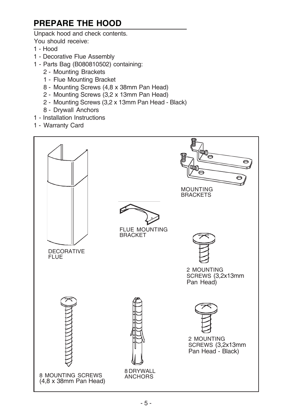 Prepare the hood | Best K273 User Manual | Page 5 / 36