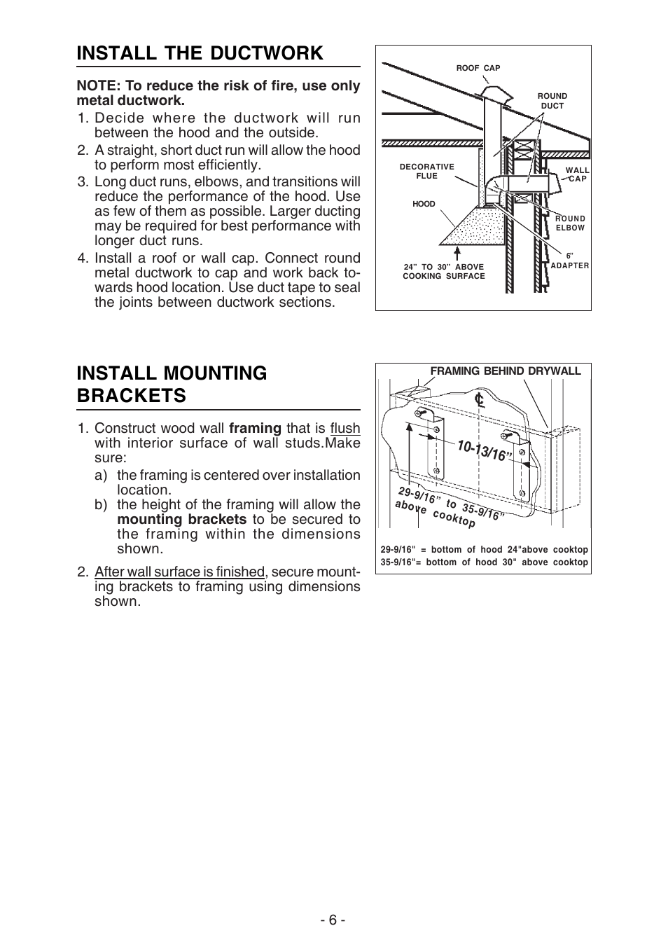 Install the ductwork, Install mounting brackets | Best K273 User Manual | Page 6 / 36