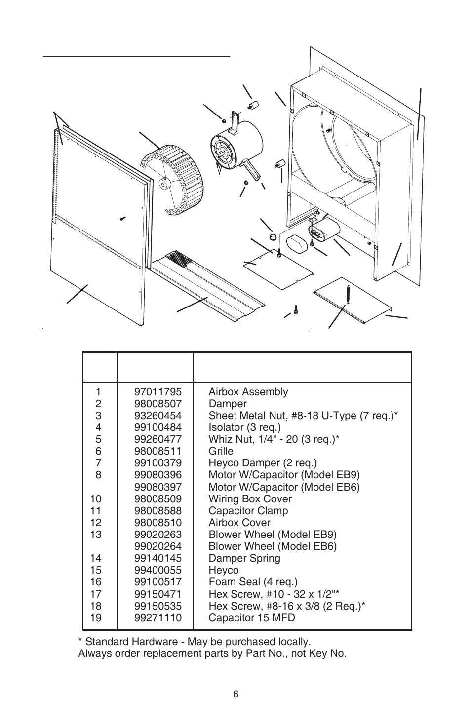 Service parts | Best EB6 User Manual | Page 6 / 20