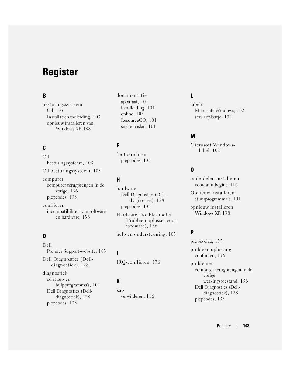 Register | Dell OptiPlex GX620 User Manual | Page 143 / 338