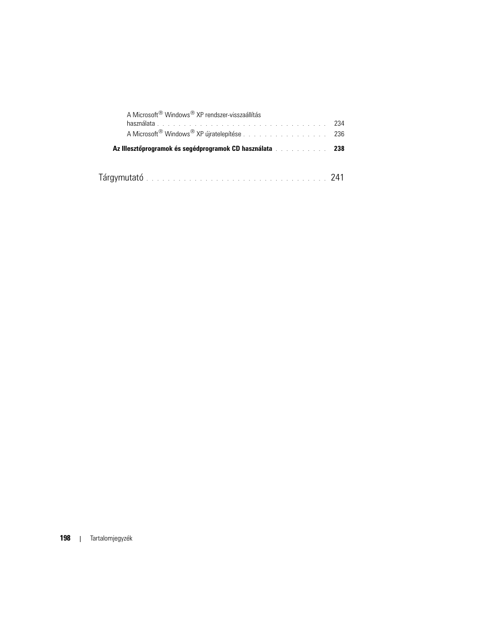 Tárgymutató | Dell OptiPlex GX620 User Manual | Page 198 / 338