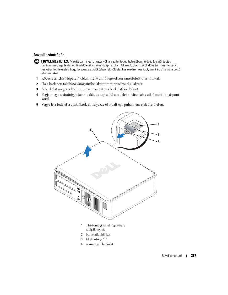 Asztali számítógép | Dell OptiPlex GX620 User Manual | Page 217 / 338