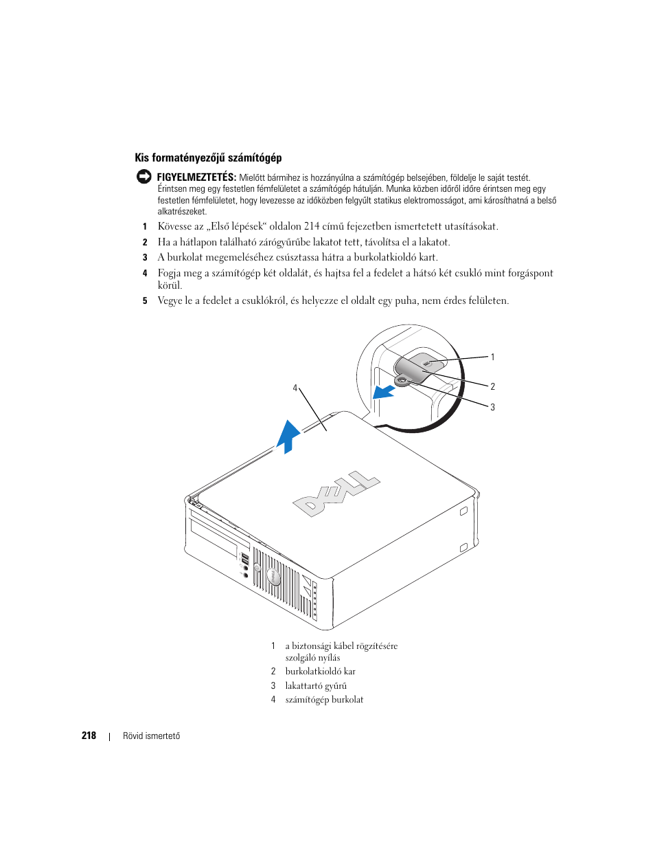 Kis formatényezőjű számítógép | Dell OptiPlex GX620 User Manual | Page 218 / 338