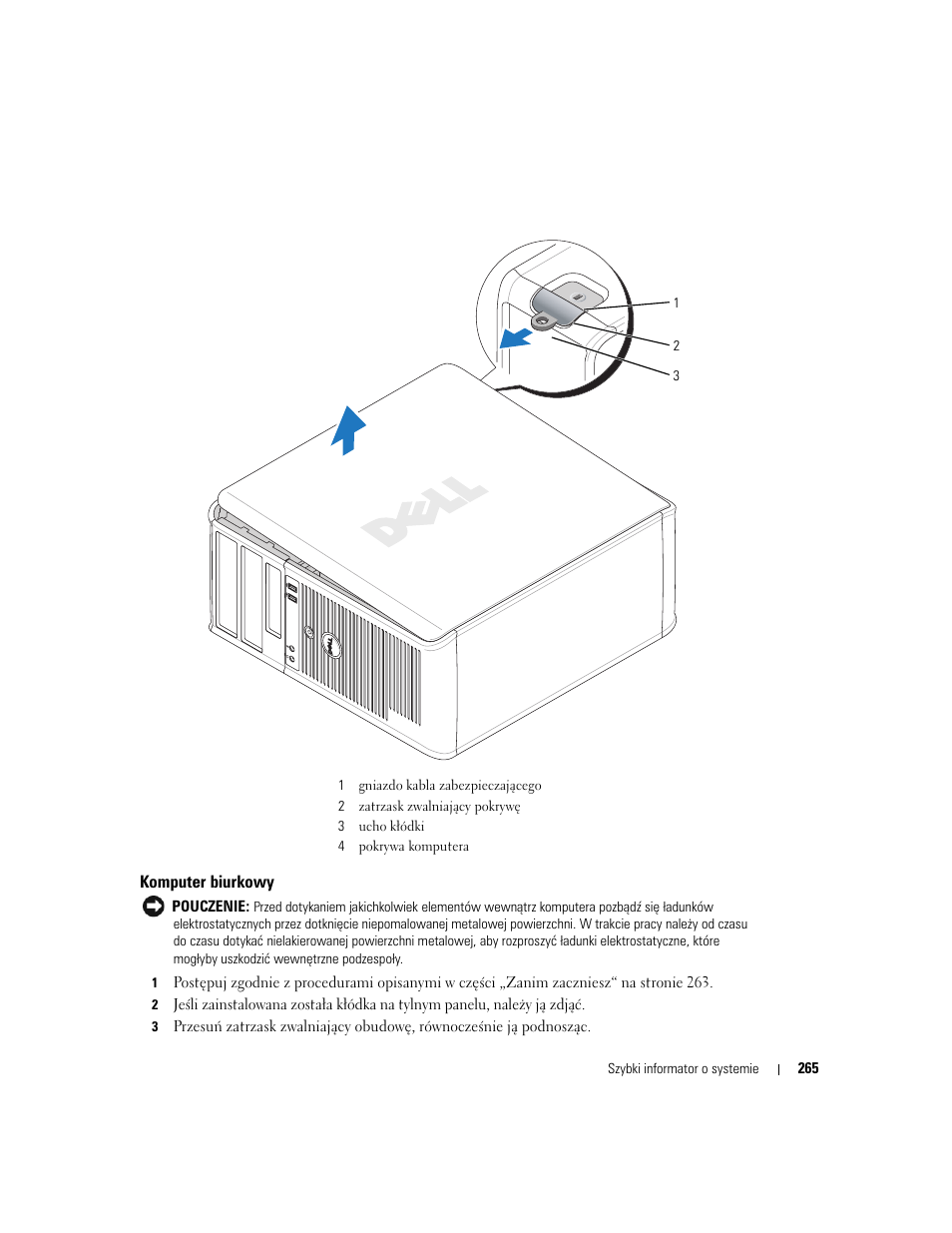 Komputer biurkowy | Dell OptiPlex GX620 User Manual | Page 265 / 338