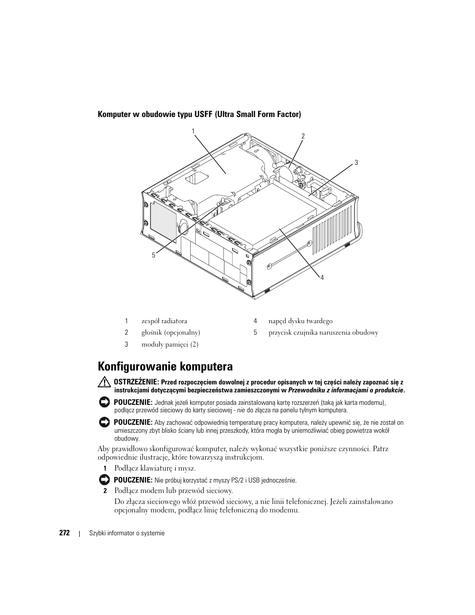 Konfigurowanie komputera | Dell OptiPlex GX620 User Manual | Page 272 / 338