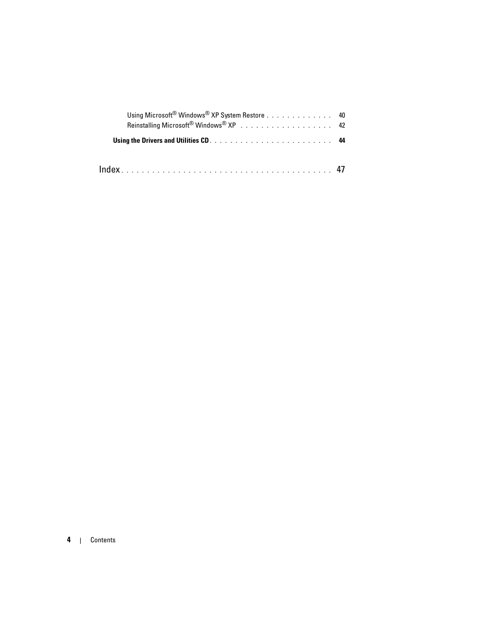 Index | Dell OptiPlex GX620 User Manual | Page 4 / 338