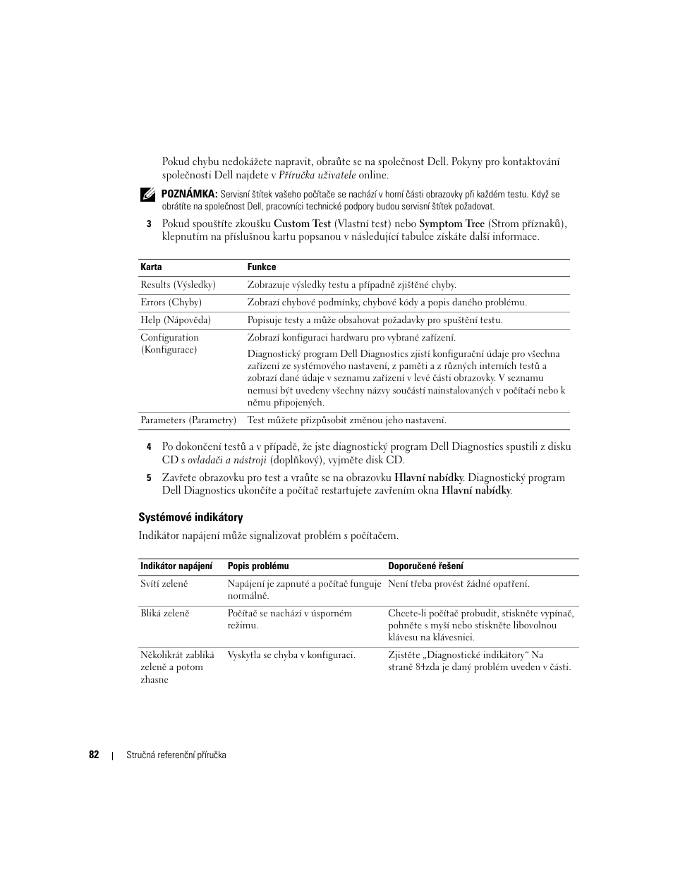 Systémové indikátory | Dell OptiPlex GX620 User Manual | Page 82 / 338