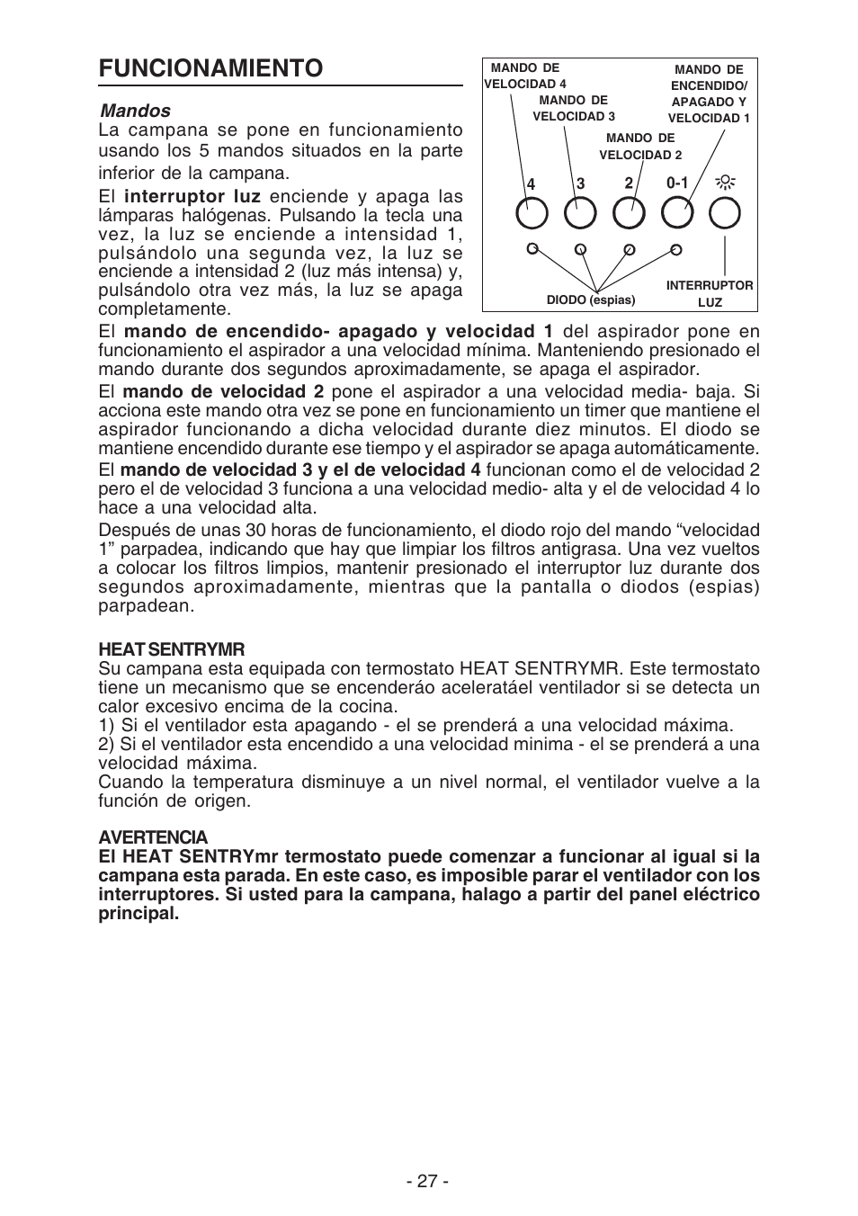 Funcionamiento | Best K30 User Manual | Page 27 / 32