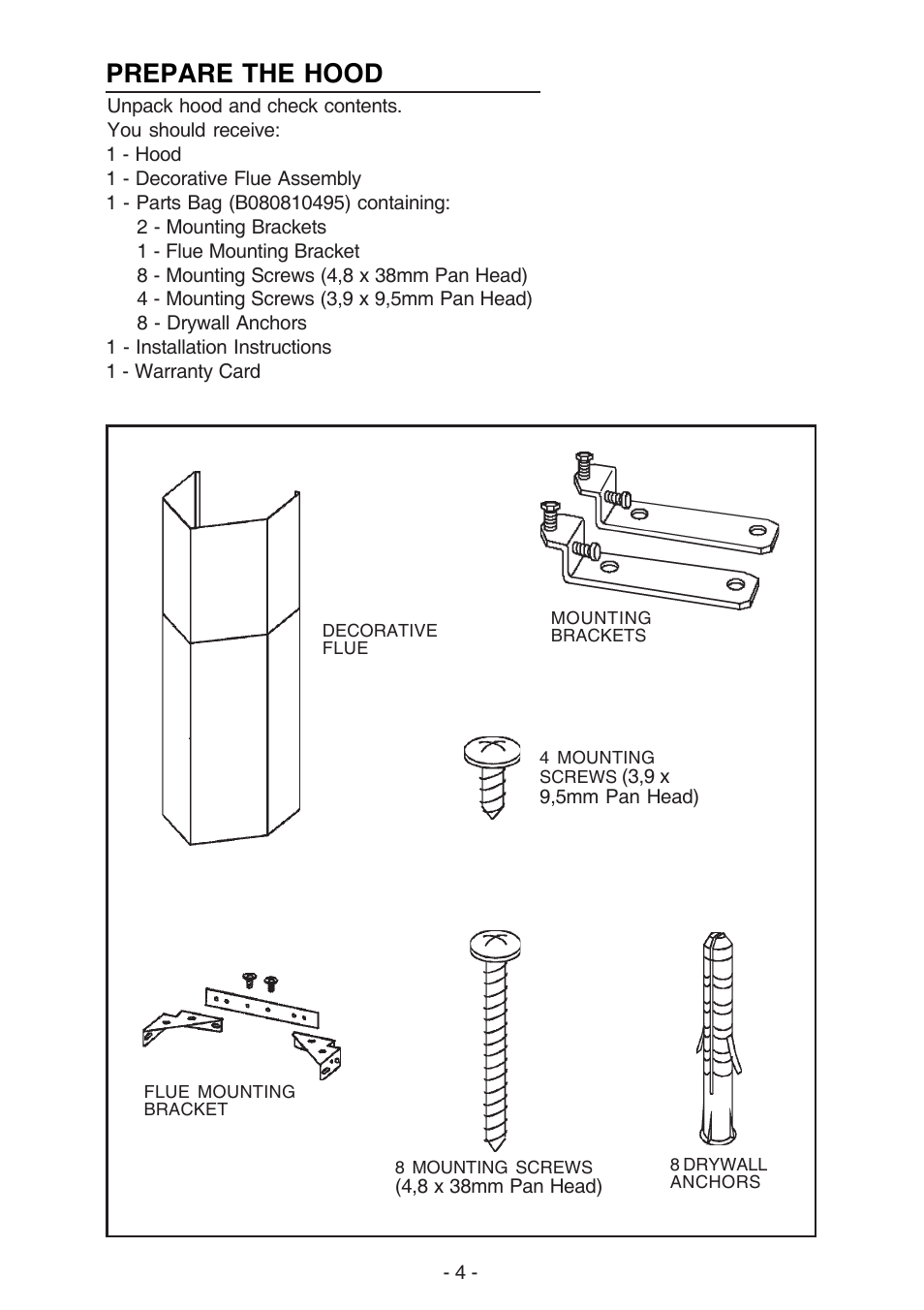 Prepare the hood | Best K30 User Manual | Page 4 / 32