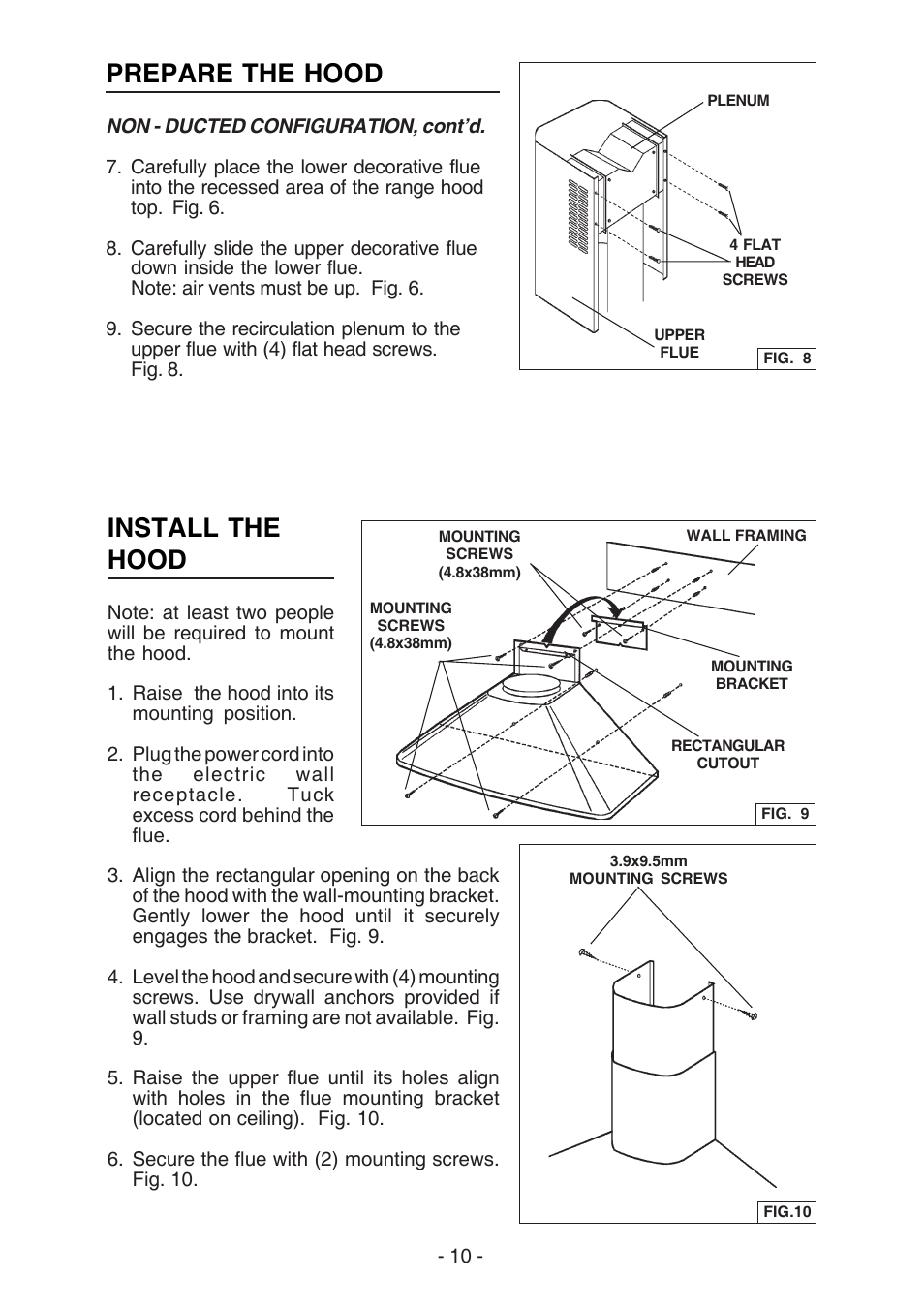 Prepare the hood, Install the hood | Best K3139 User Manual | Page 10 / 40