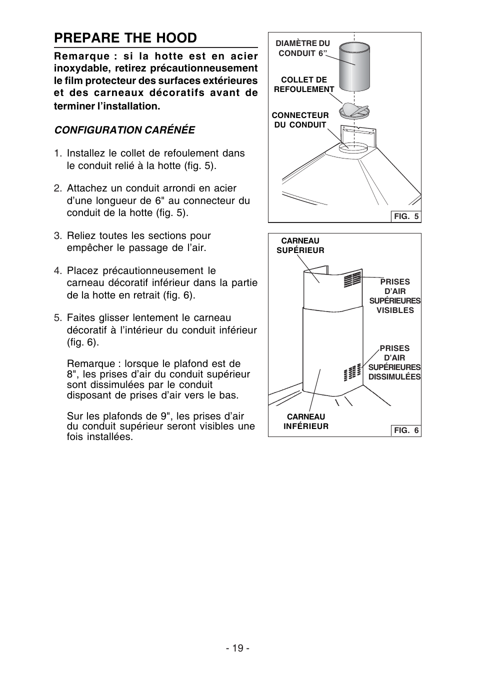 Prepare the hood | Best K3139 User Manual | Page 19 / 40