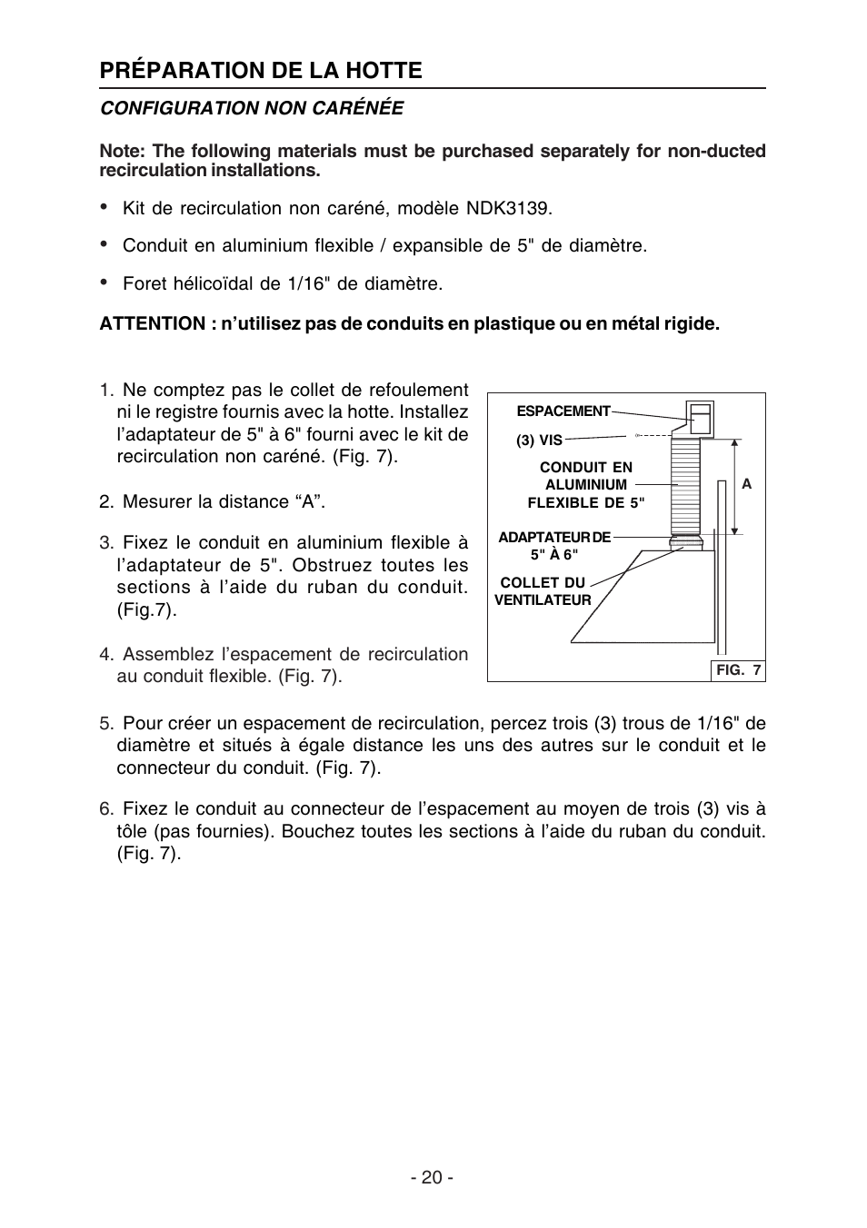 Préparation de la hotte | Best K3139 User Manual | Page 20 / 40