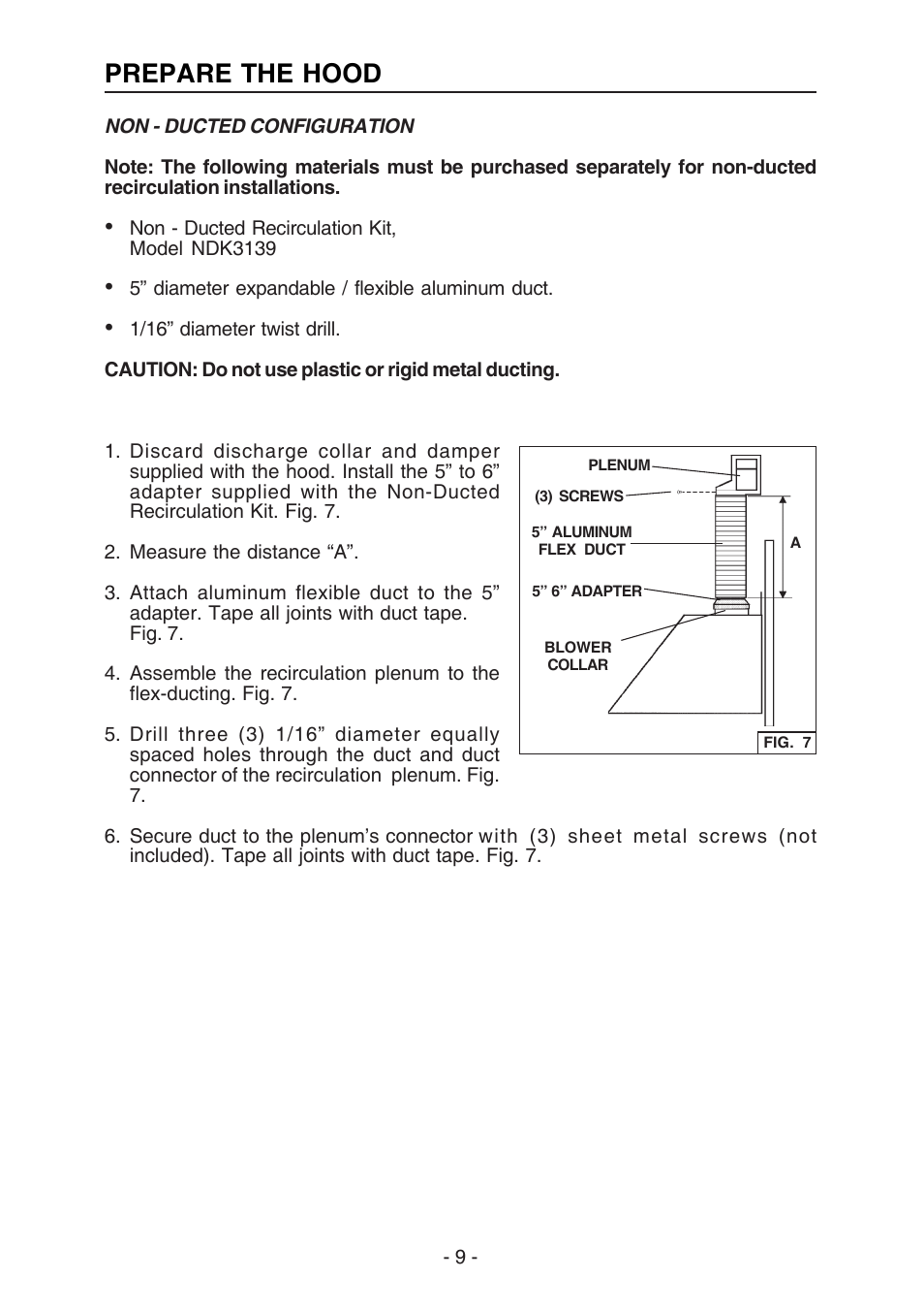 Prepare the hood | Best K3139 User Manual | Page 9 / 40