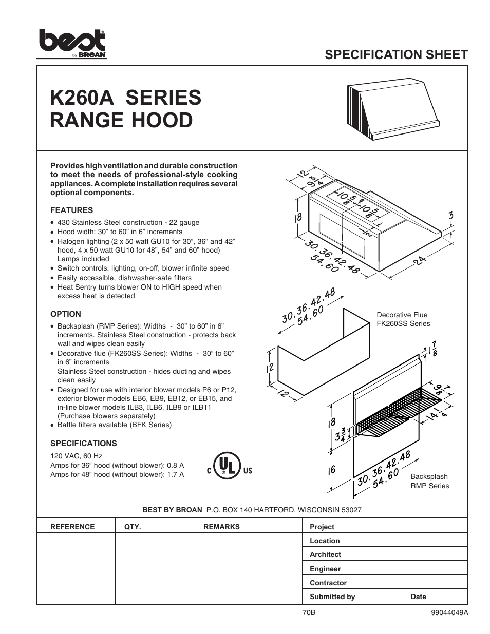 Best K260A series User Manual | 3 pages