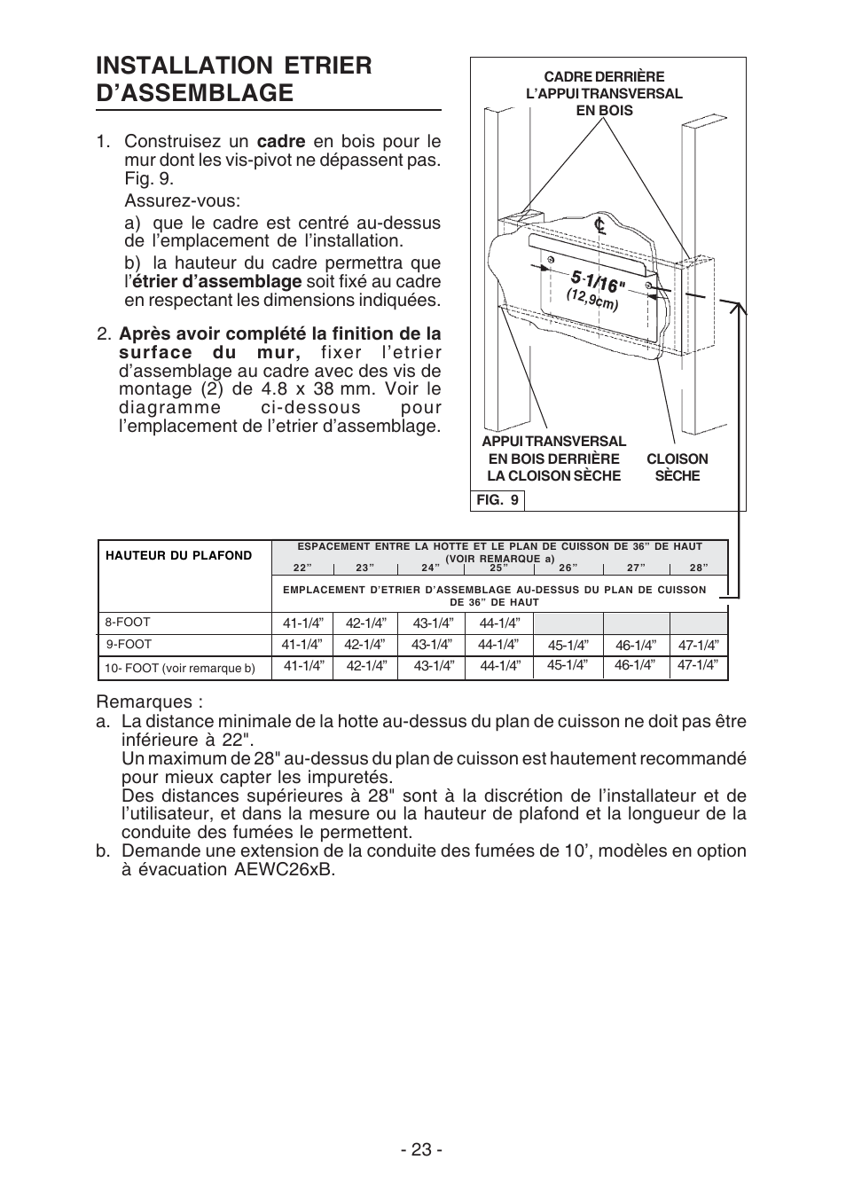 Installation etrier d’assemblage | Best WC26E User Manual | Page 23 / 44