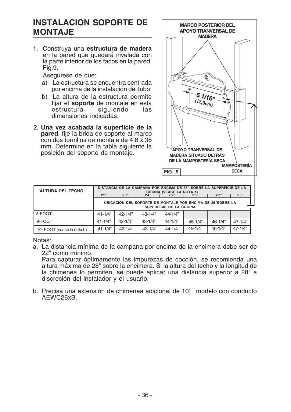 Instalacion soporte de montaje | Best WC26E User Manual | Page 36 / 44