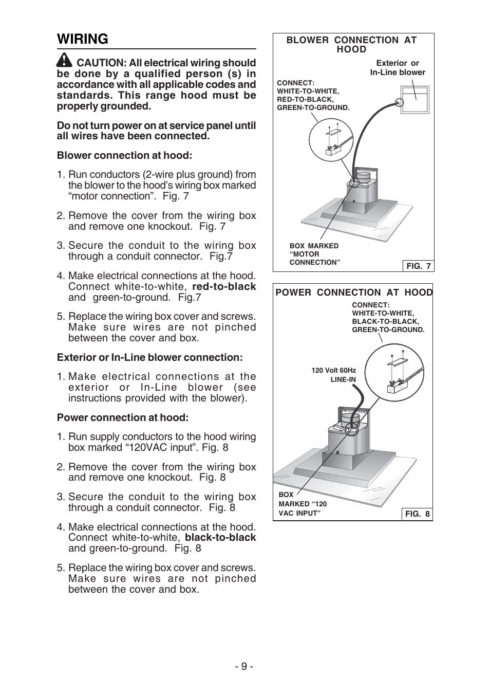 Wiring | Best WC26E User Manual | Page 9 / 44