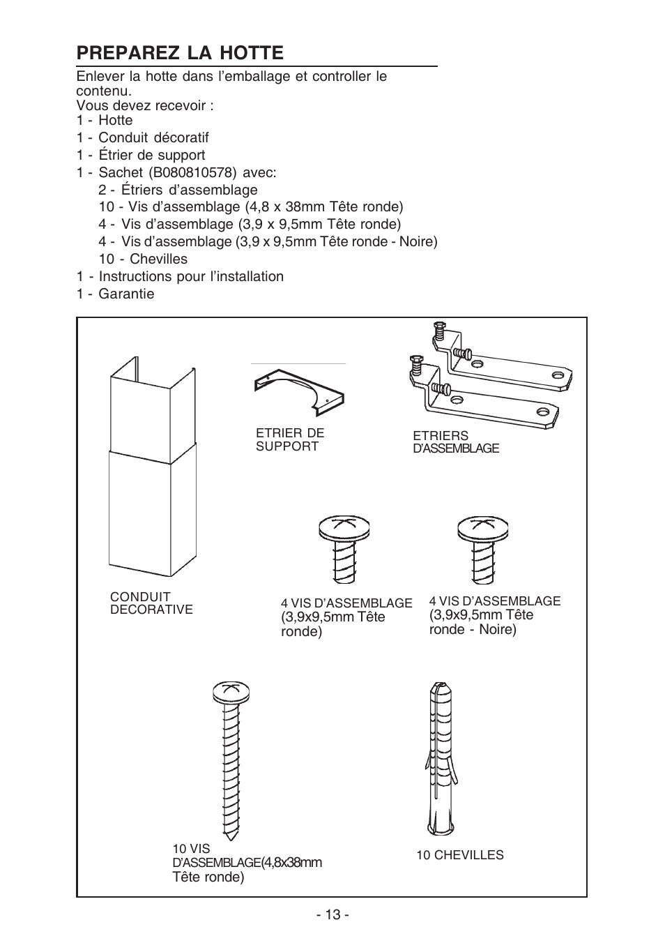 Preparez la hotte | Best K42 User Manual | Page 13 / 32