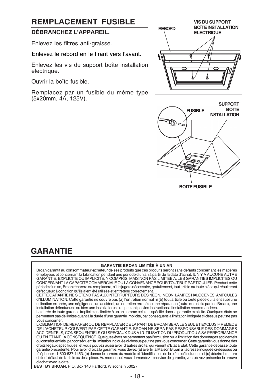 Garantie remplacement fusible | Best K42 User Manual | Page 18 / 32