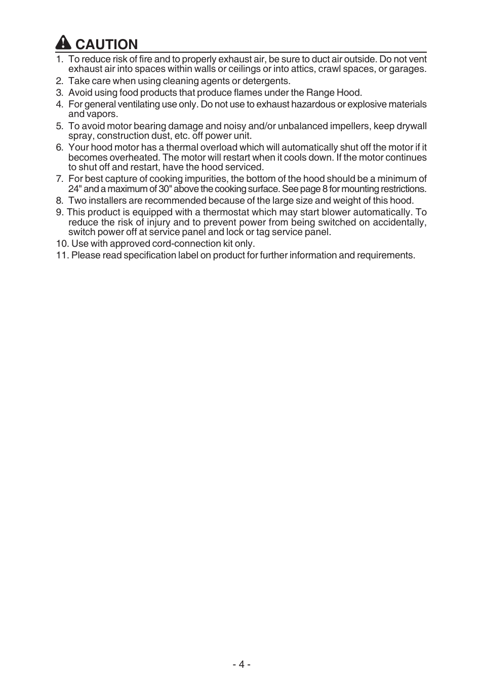 Caution | Best K42 User Manual | Page 4 / 32