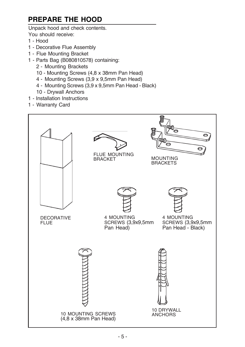 Prepare the hood | Best K42 User Manual | Page 5 / 32