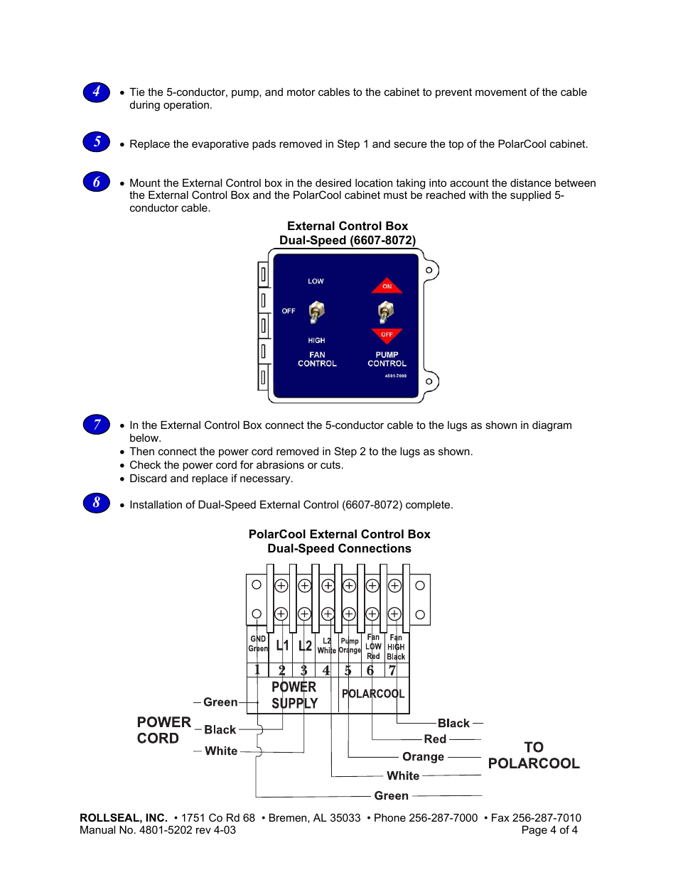 PolarCool External Control Box (Wall Mount) User Manual | Page 4 / 4