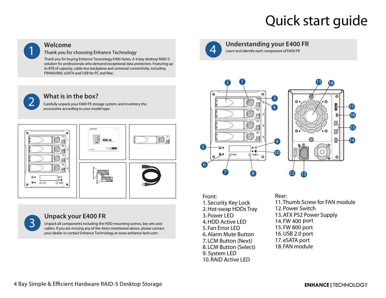 E400 fr, Quick start guide | Proavio EB400FR User Manual | Page 2 / 6