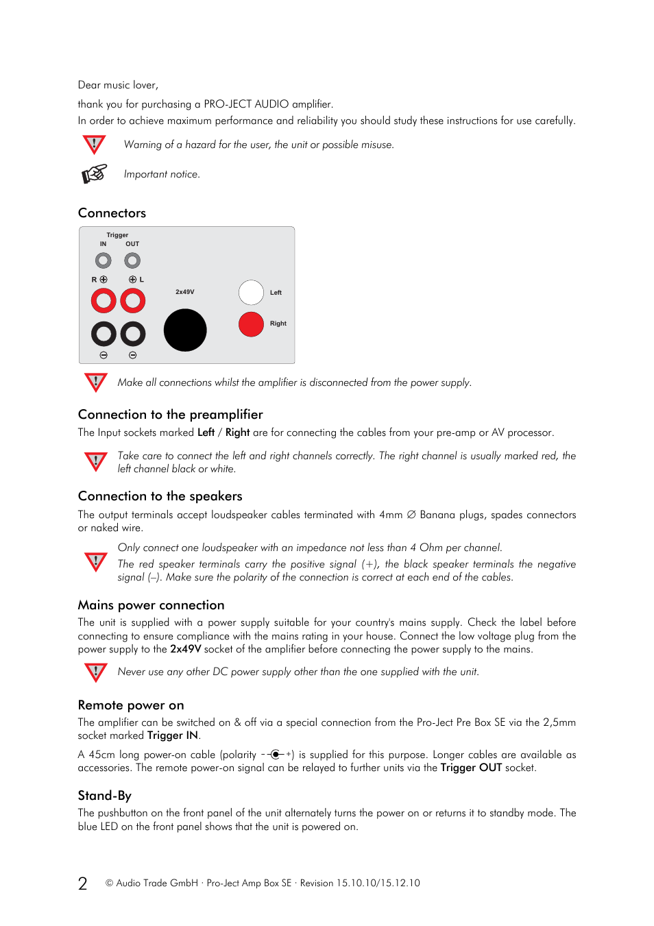 Pro-Ject Audio Systems Amp Box SE User Manual | Page 2 / 3