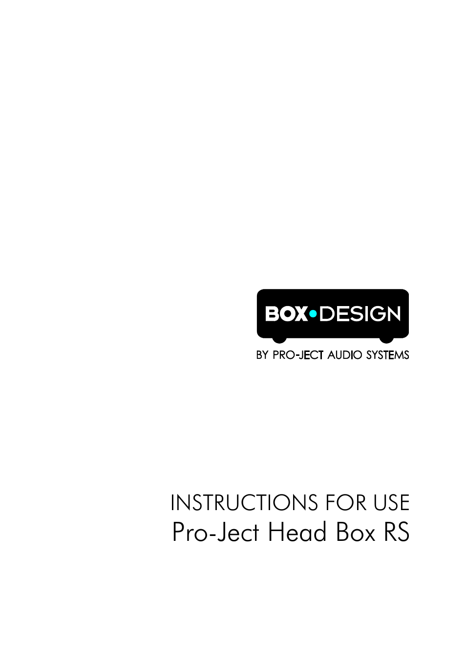 Pro-Ject Audio Systems Head Box RS User Manual | 4 pages