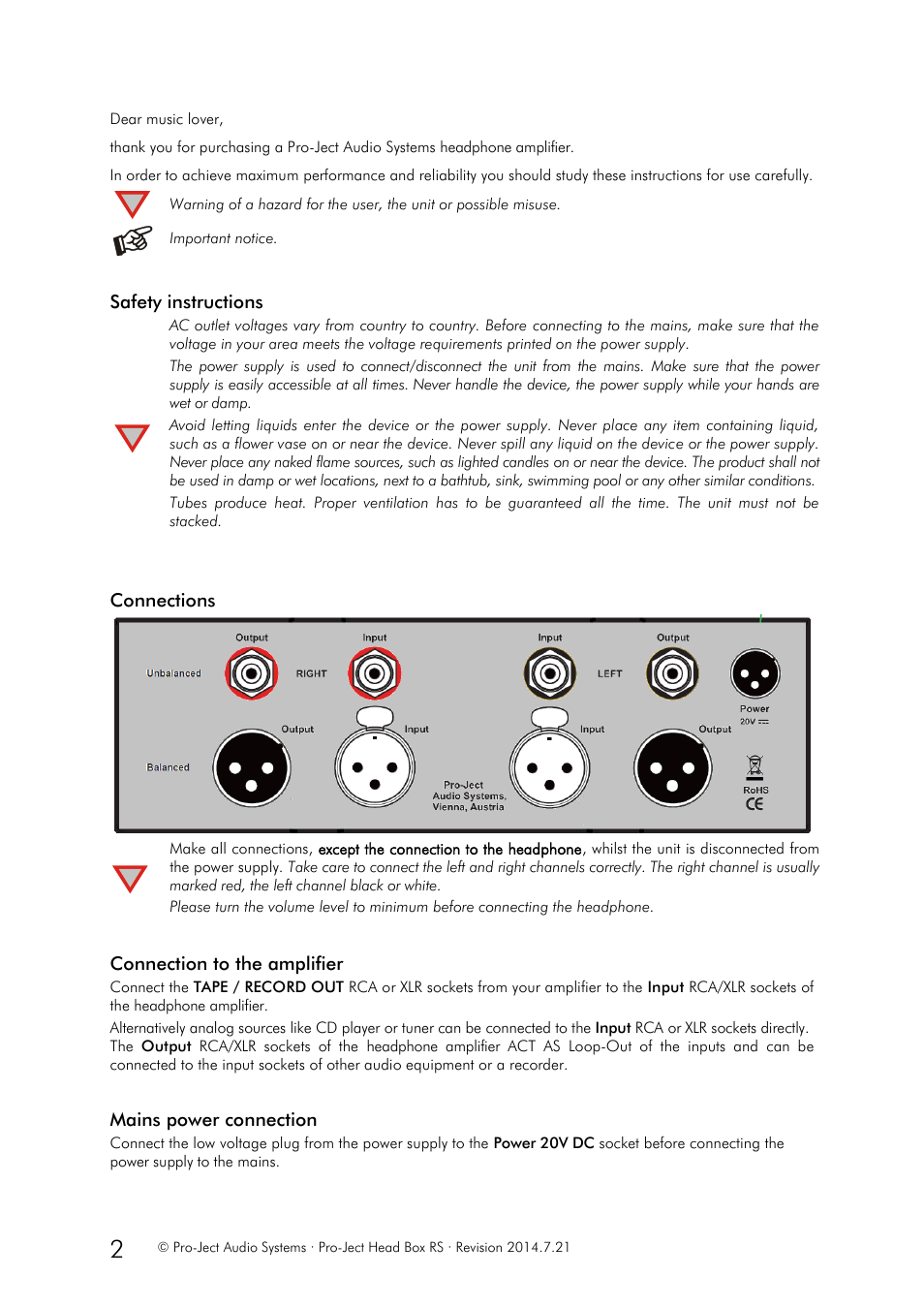 Pro-Ject Audio Systems Head Box RS User Manual | Page 2 / 4