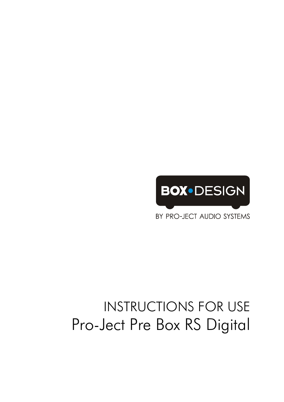 Pro-Ject Audio Systems Pre Box RS Digital User Manual | 6 pages