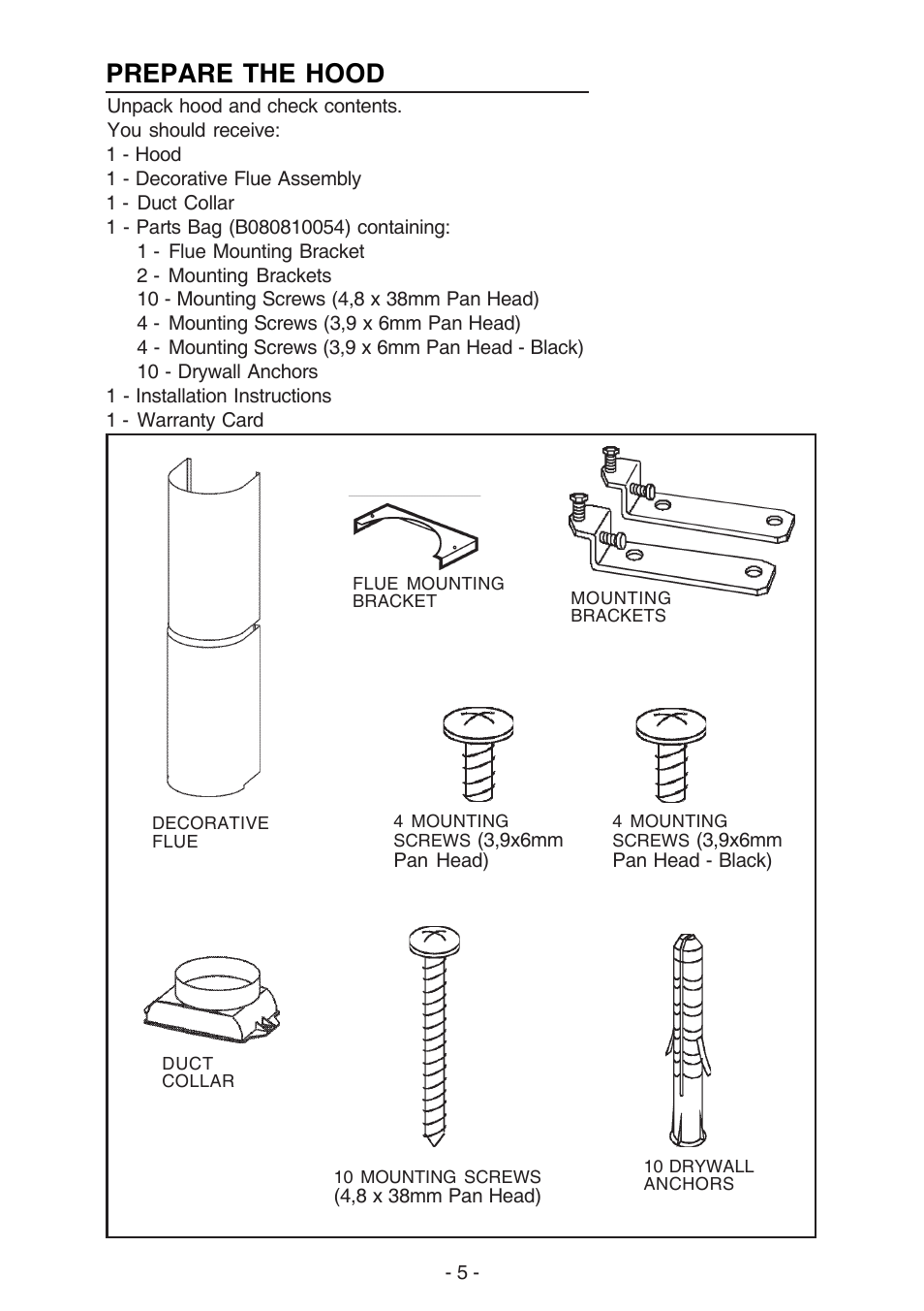 Prepare the hood | Best K15 User Manual | Page 5 / 32