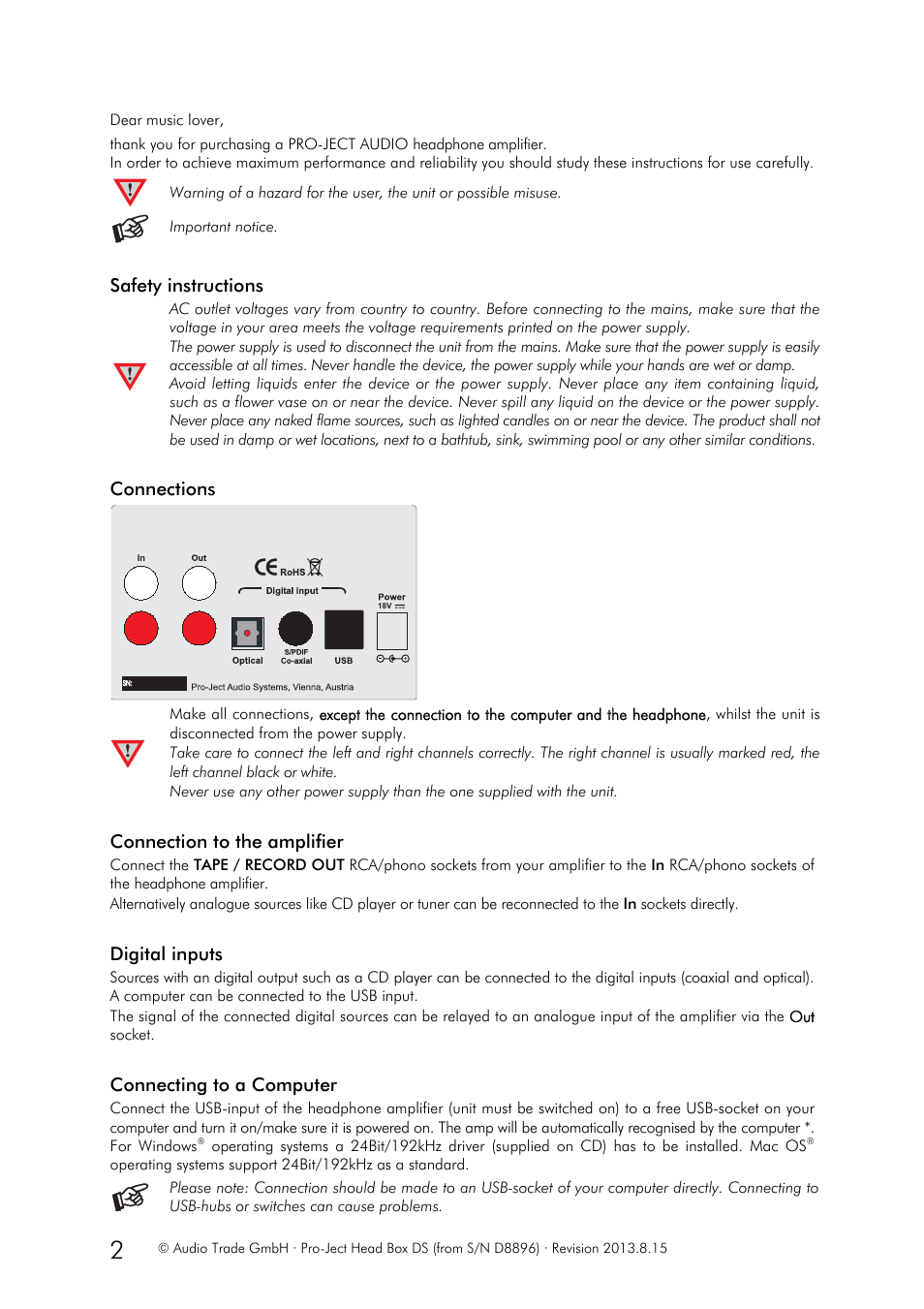 Pro-Ject Audio Systems Head Box DS User Manual | Page 2 / 4