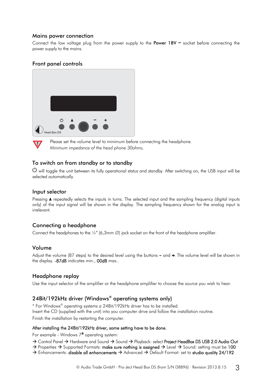 Pro-Ject Audio Systems Head Box DS User Manual | Page 3 / 4