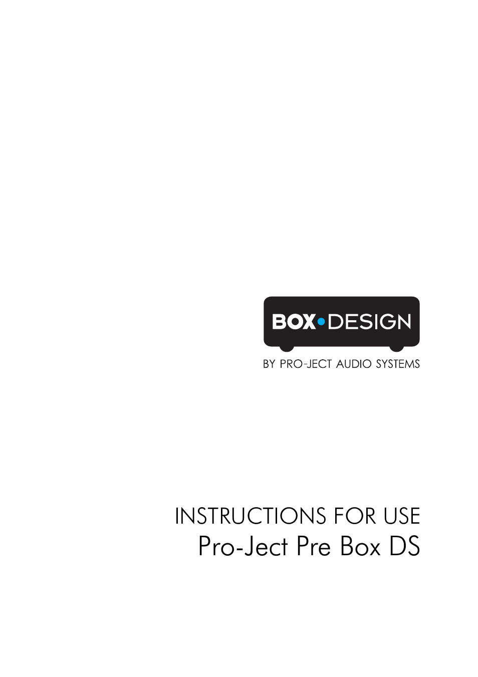 Pro-Ject Audio Systems Pre Box DS User Manual | 4 pages