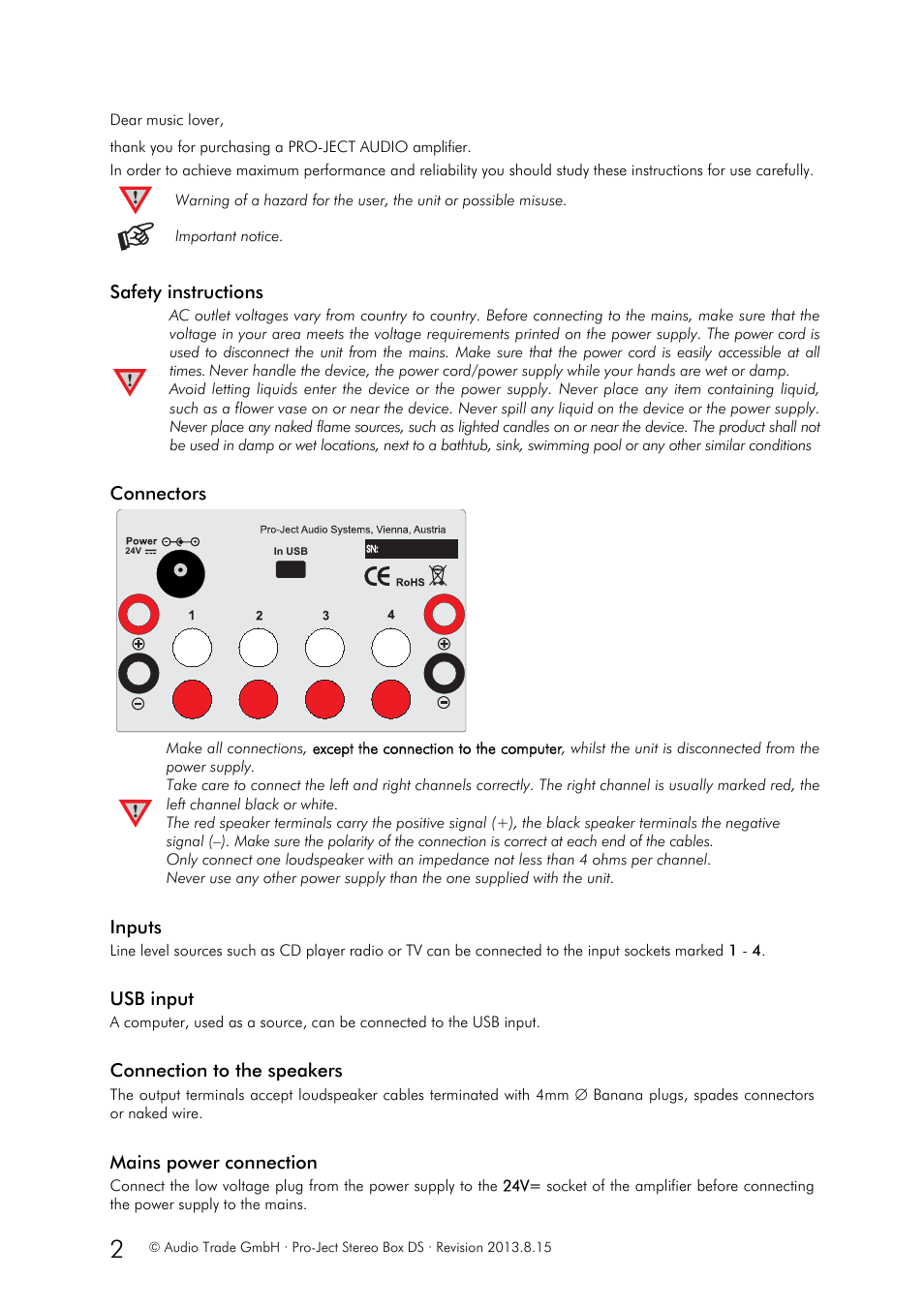 Pro-Ject Audio Systems Stereo Box DS User Manual | Page 2 / 5