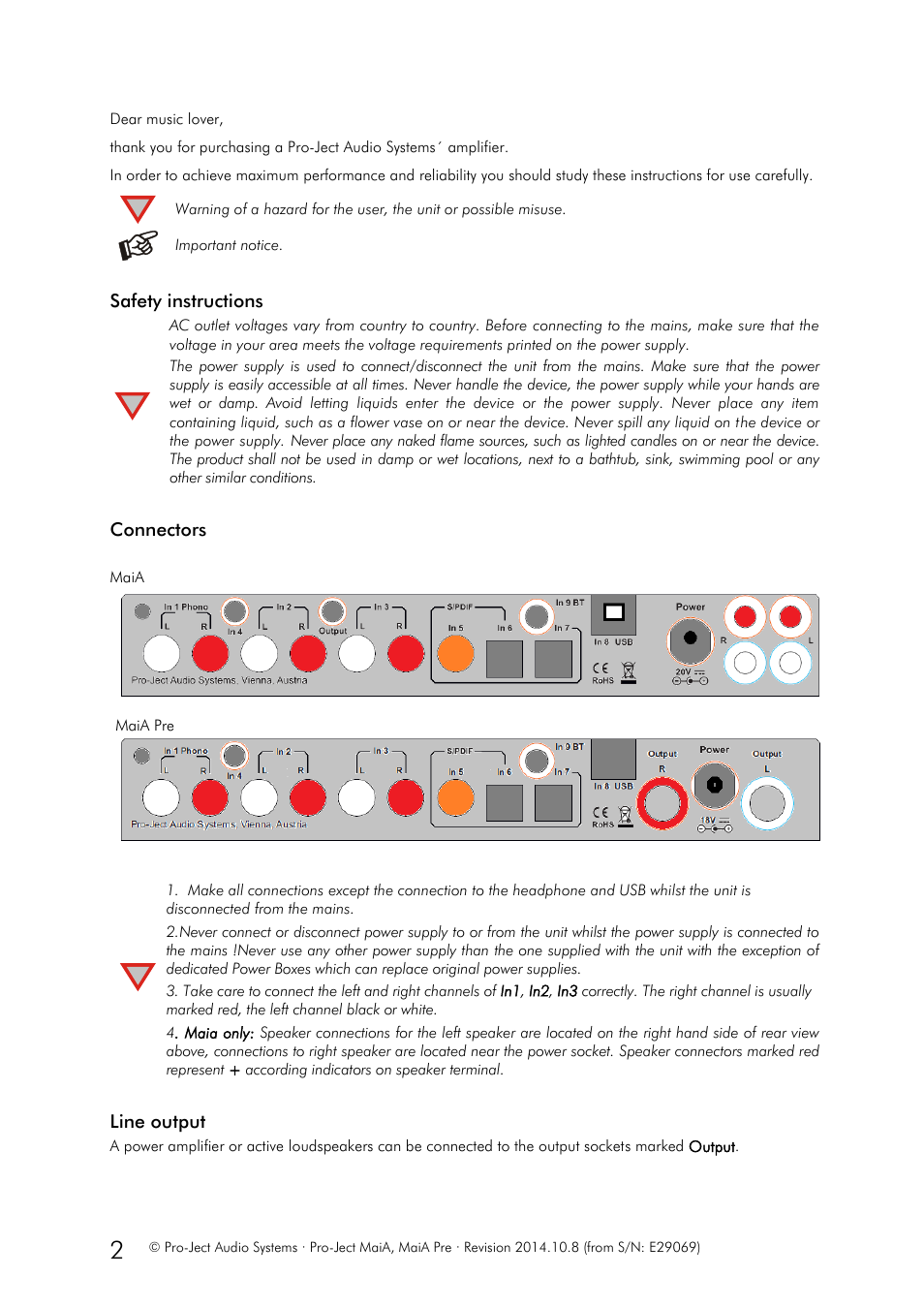 Pro-Ject Audio Systems MaiA User Manual | Page 2 / 7