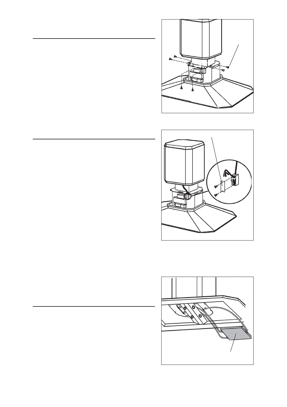 Mount hood to support frame, Wiring, Non-ducted recirculation filter installation | Best IS170  EU User Manual | Page 10 / 44