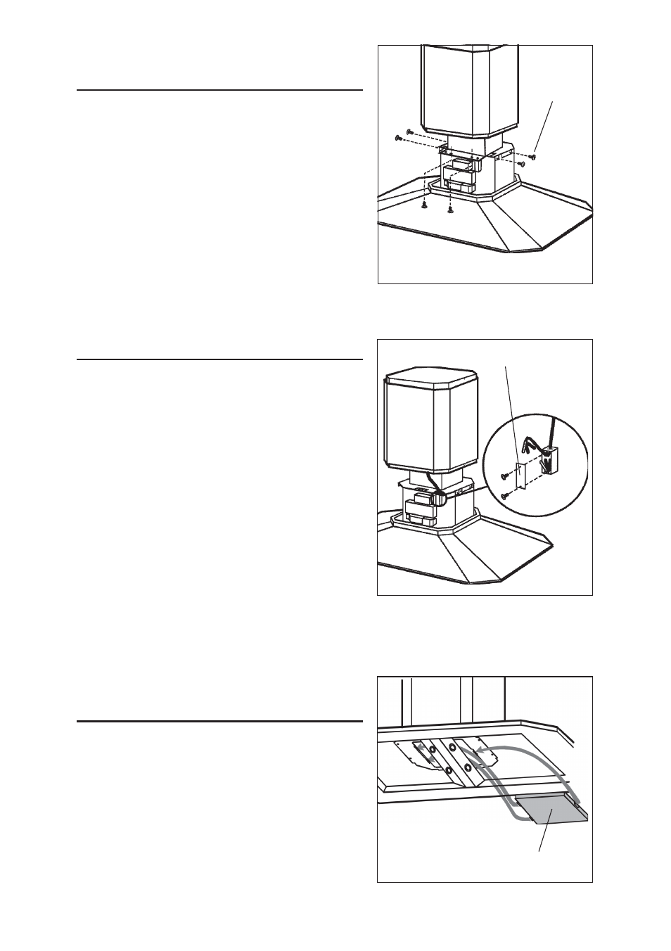 Instalacion electrica, Montaje de la campana al armazón de soporte, Instalacion del filtro | Configuracion sin tubo) | Best IS170  EU User Manual | Page 34 / 44