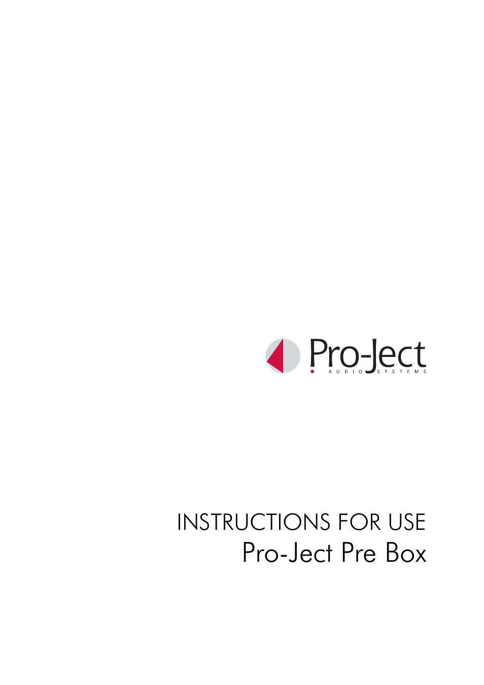 Pro-Ject Audio Systems Pre Box User Manual | 4 pages