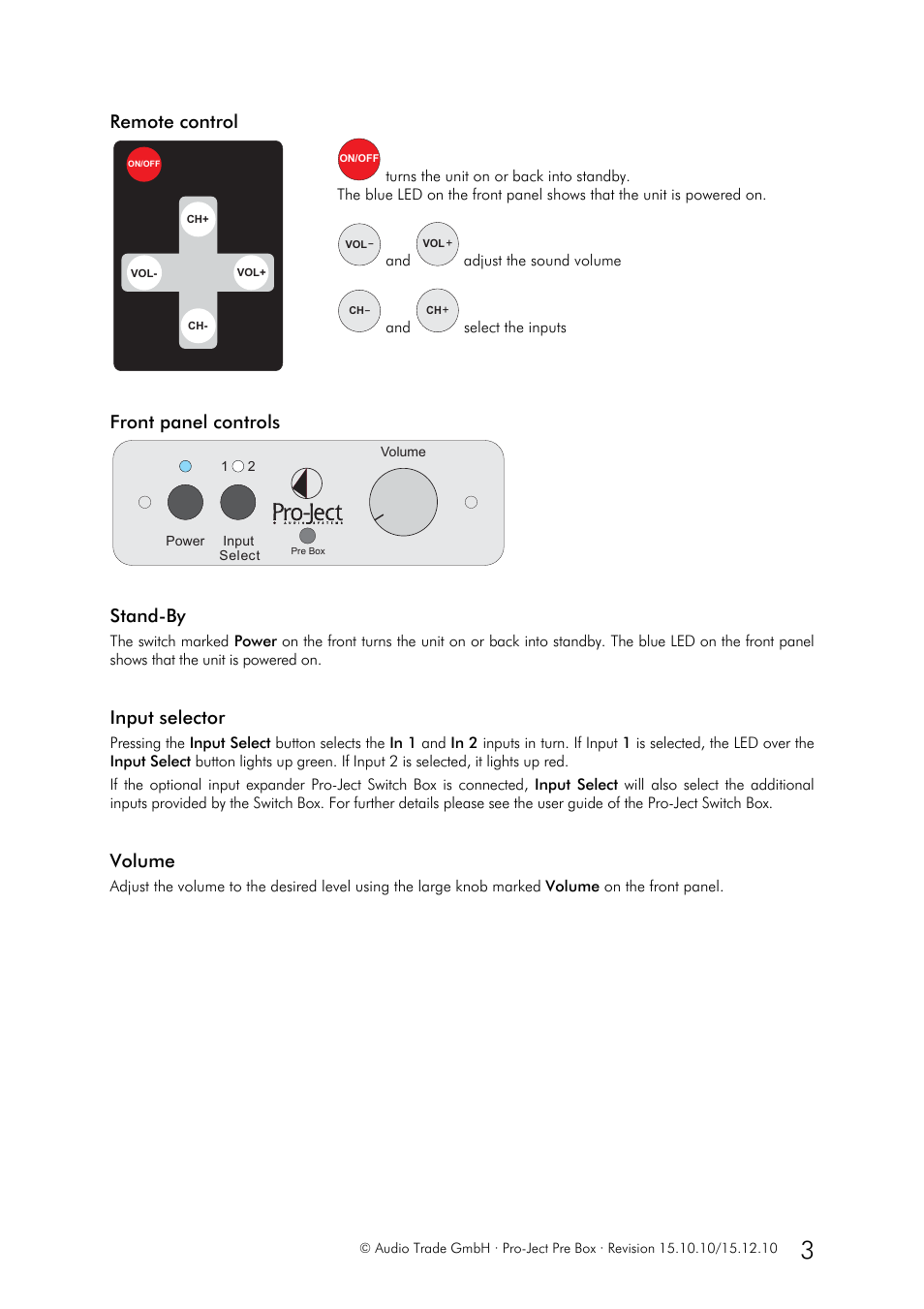 Pro-Ject Audio Systems Pre Box User Manual | Page 3 / 4