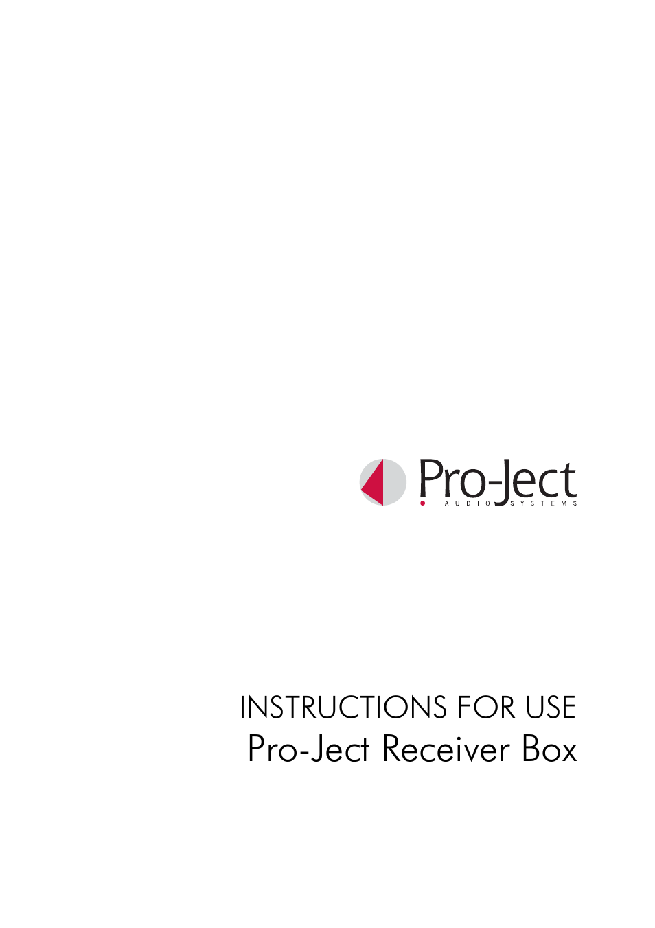 Pro-Ject Audio Systems Receiver Box User Manual | 6 pages